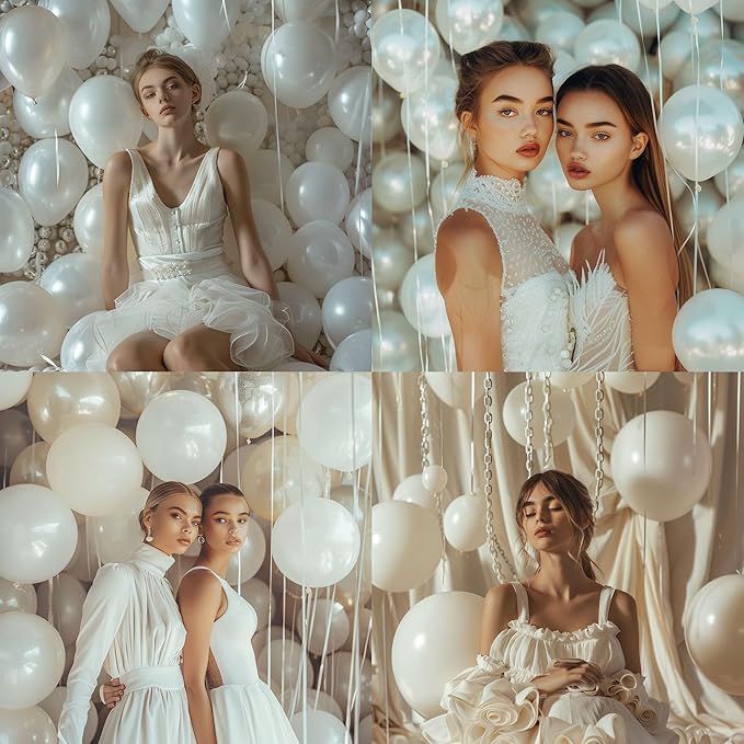 White Balloons, 30pcs - 12inch, White Matte Latex Balloons for Arch, Garland, Bouquet, Party Decorations, BLSR010