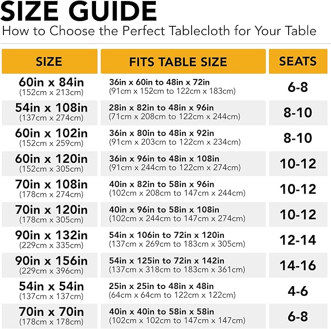 6-Pack Black Tablecloths for Rectangle Tables, 90 x 132 Inches, Stain-Resistant Polyester Fabric for 8 Foot Tables - Washable Table Covers for Weddings, Banquets, Birthday Parties, Events