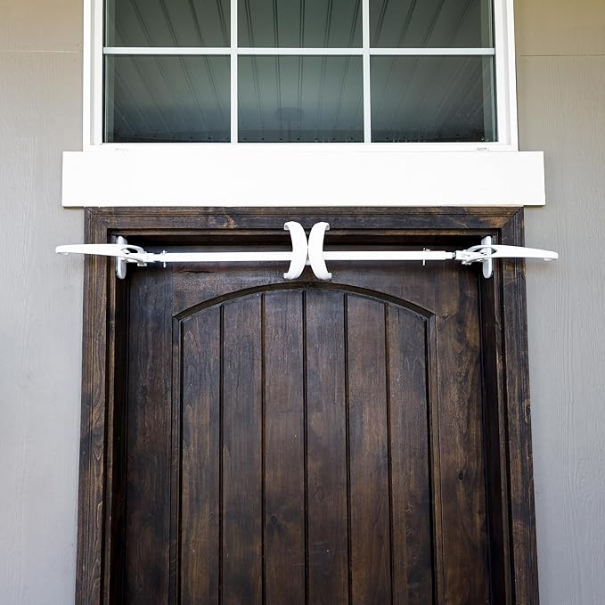 VILLAGE LIGHTING COMPANY [Front Door Garland Hanger] - Adjustable to Different Door Widths | Heavy-Duty Cast Iron | Decorative Christmas Decor | No Nails, Screws, or Damage