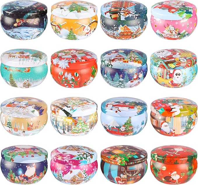 16pcs Christmas Scented Candles Set, 2.5oz Aromatherapy Candles Gift for Women, 16 Fragrances Soy Wax Candle for Christmas Holiday Thanksgiving Mother's Day