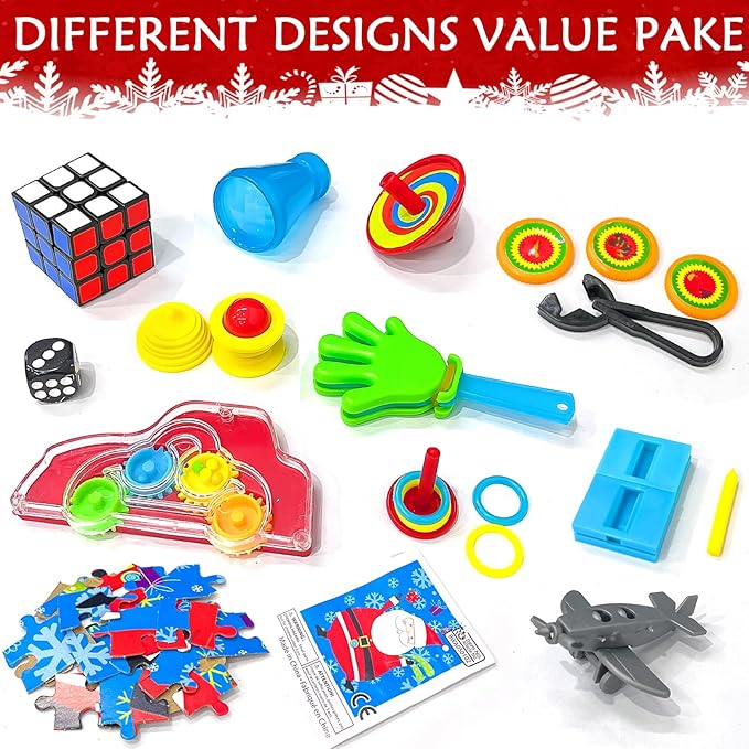 12 Pack Christmas No-Snap Party Table Favors, Christmas Themed Holiday Supplies with Party Hat, Joke & Little Gift Inside for Kids and Adults, Xmas Gift, Holiday Party Supplies for Dinner Tables