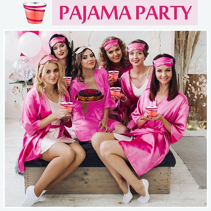 Gejoy 9 oz Rimmed Swirl Plastic Cups Disposable Wine Drinking Cups Clear Elegant Halloween Tumblers for Christmas Party Supplies(Hot Pink,100 Pcs)