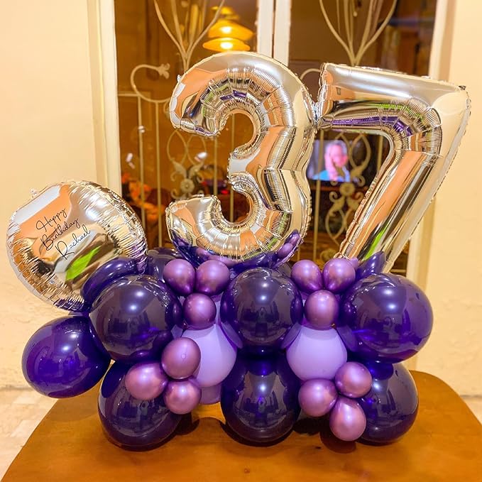 Purple Balloons - 50pcs 12 Inch Dark Purple Latex Balloons for Arch, Birthday, Halloween, Graduation Parties