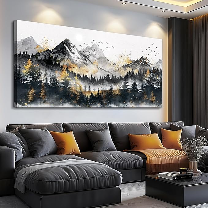 FUHAIHUA Canvas Wall Art For Living Room Large Wall Decorations For Office Bedroom Walls Mural Forest Mountain Landscape Paintings Abstract Wall Pictures Artwork Aesthetic Room Home Decor 30x60 In