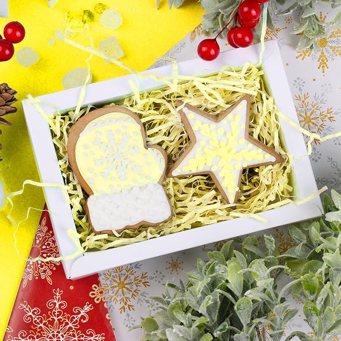 1 LB Light Yellow Crinkle Cut Paper Shred Filler Great for Gift Wrapping, Basket Filling, Birthday, Wedding, Halloween, Thanksgiving, Christmas Day, New Year Party Decorations Filling Supplies