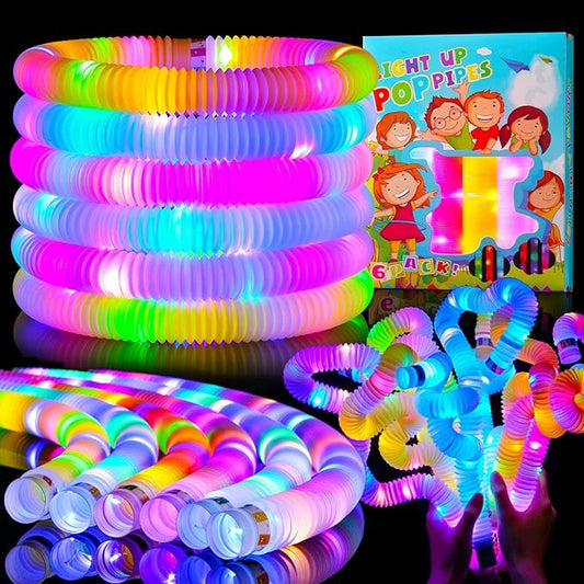 24 Pcs Light up Party Favors for Kids 4-8-12, Halloween Glow Sticks Accessories for Kids, Neon Birthday Gifts, Go Return Goodie Bag Stocking Stuffer Fillers Classroom Prizes for Boys Girls