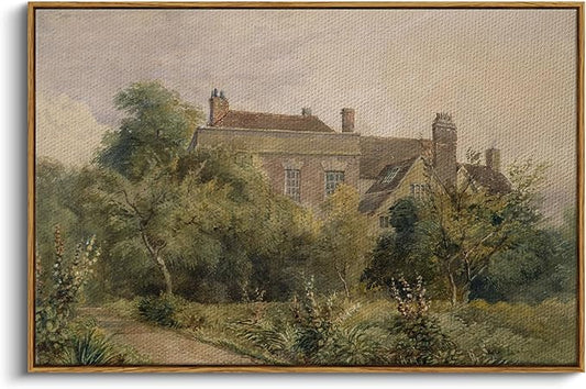 InSimSea Framed Canvas Wall Art Vintage Decor, Home Decor Classical Scenery Landscape Cottage Paintings Prints, Large Prints Artwork, Wall Decorations for Living Room Bathroom, 24"x36"