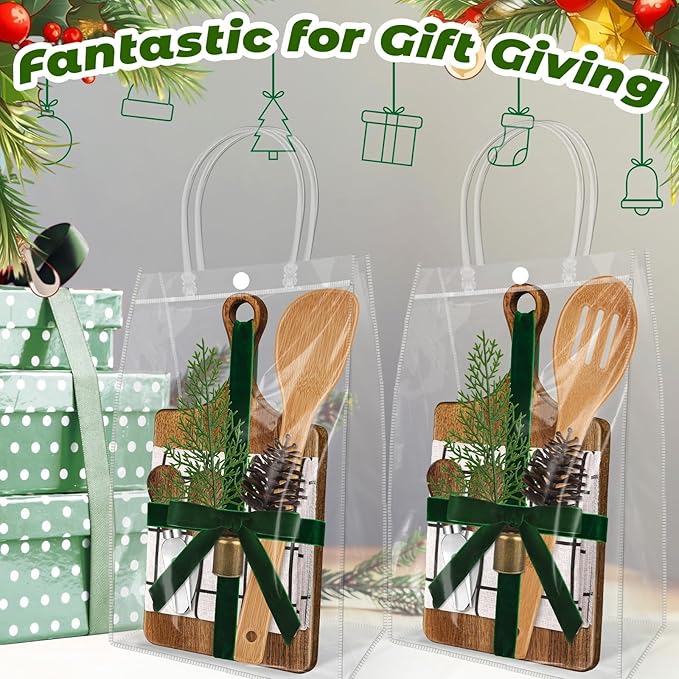 12 Set Christmas Gift Kitchen Utensils Set Acacia Spatula Mini Cheese Board Pine Cones for Christmas Kitchen Holiday Gift Party Decor