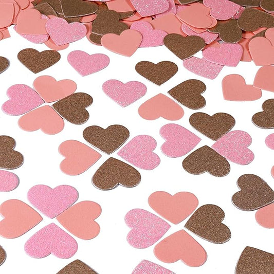 200 Pcs Pink Heart Paper Confetti for Valentine's Day Wedding Baby Shower Birthday Party Table Decoration Supplies