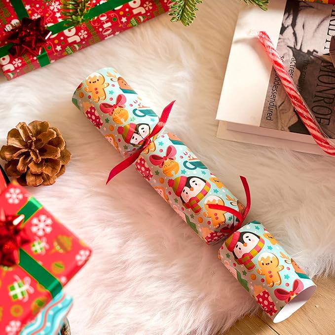 JOYIN 10 Pack Christmas No-Snap Party Favor, Xmas Table Favor Includes Party Hat, Jokes & Gifts, Christmas Table Decorations for Holiday Dinner Traditions Party Supplies, Stocking Stuffers for Kids