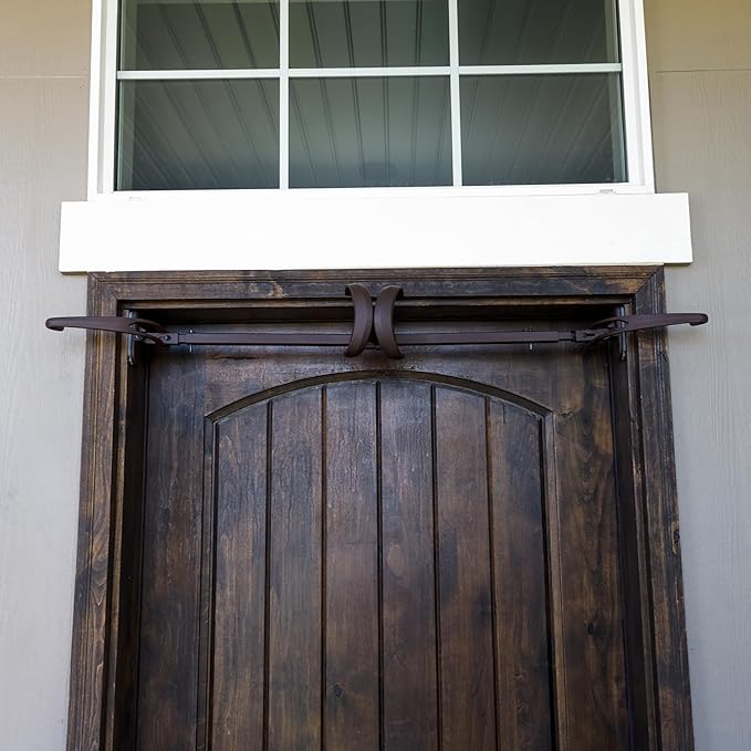 VILLAGE LIGHTING COMPANY [Front Door Garland Hanger] - Adjustable to Different Door Widths | Heavy-Duty Cast Iron | Decorative Christmas Decor | No Nails, Screws, or Damage