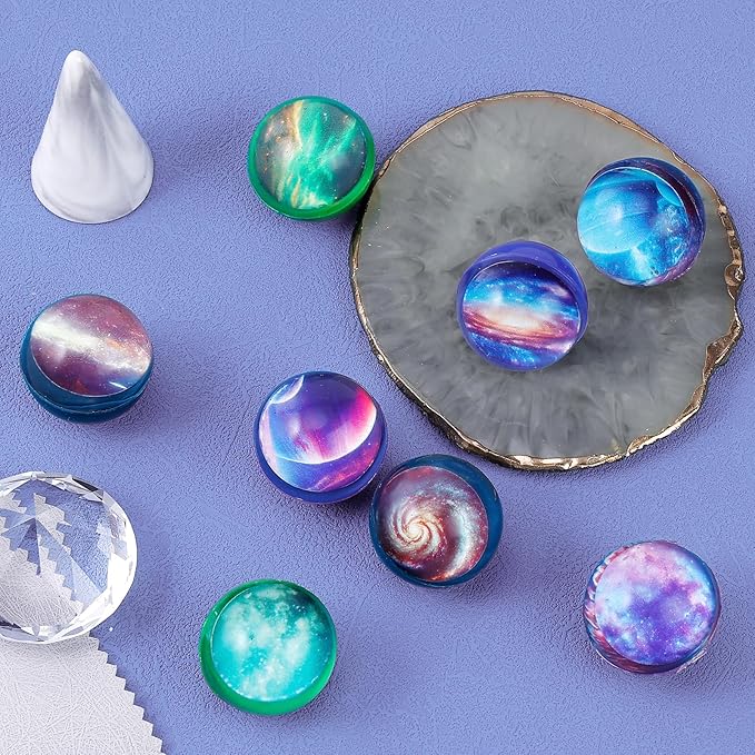 Ayfjovs 24 Pack Galaxy Bouncy Balls -32mm Rubber Balls Bulk Toys with Vibrant Aurora Colors and Great Elasticity - Perfect for Party Favors, Easter Basket Stuffers Classroom Prizes, and Pet Play