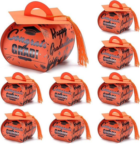 COTOPHER 36 Pcs Graduation Cap Gift Boxes with Tassel, Class of 2025 Graduation Candy Boxes Centerpieces for Tables Party Decorations Favors Supplies Small Treat Box