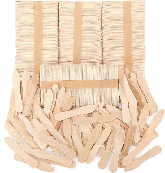 Nuogo 500 Pcs Wooden Ice Cream Sample Spoons Bulk 3'' Disposable Honey Gelato Tasting Sticks Cutlery Mini Wood Chocolate Hot Cocoa Essential Small Wedding Dessert Spoon for Eating Sampling Craft