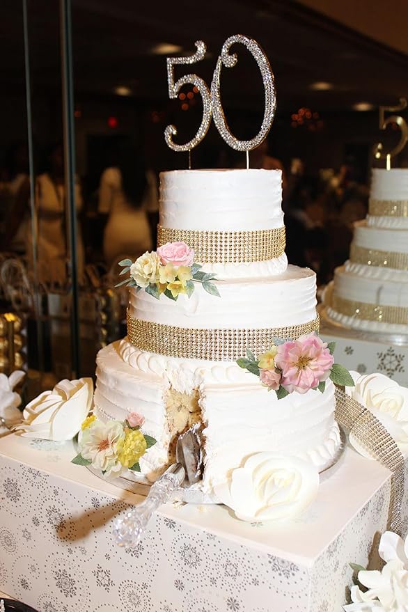 Cake Toppers Flowers,3 Pieces Hand-made Silk Flowers Cake Decorations for Birthday Baby Shower Wedding Valentine's Day Celebration Boho Party Supplies (Pink Yellow)