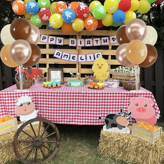 TONIFUL 4 Set Brown Champagne Gold Balloon Stand Centerpiece Table Decorations for Baby Shower Wedding Engagement Bridal Shower Anniversary Thanksgiving Decor Brown Birthday Party Decorations