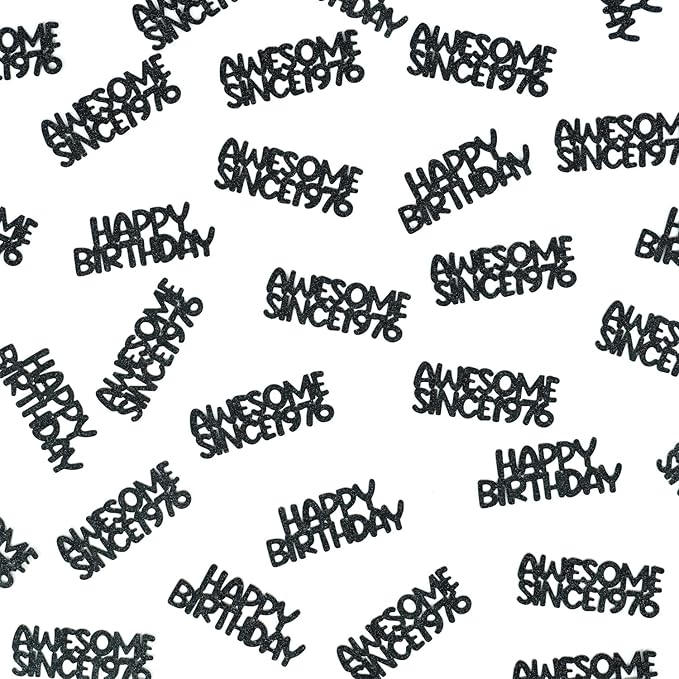 Black Glitter Birthday Confetti - Elegant Table Decorations for 49th & 50th Birthday Parties, Anniversary Party Decor，Milestone Celebration for Men & Women, Classy Black and Gold Party Supplies