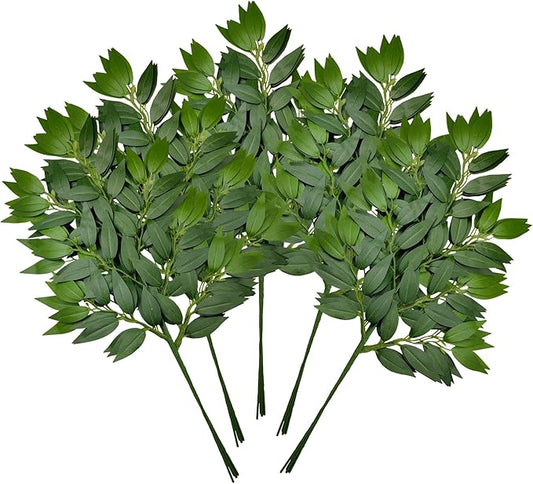 24Pcs Italian Ruscus Greenery Stems Artificial Silk Greenery Plants Spray for DIY Wedding Arch Bouquet Filler Table Centerpieces Home Decor