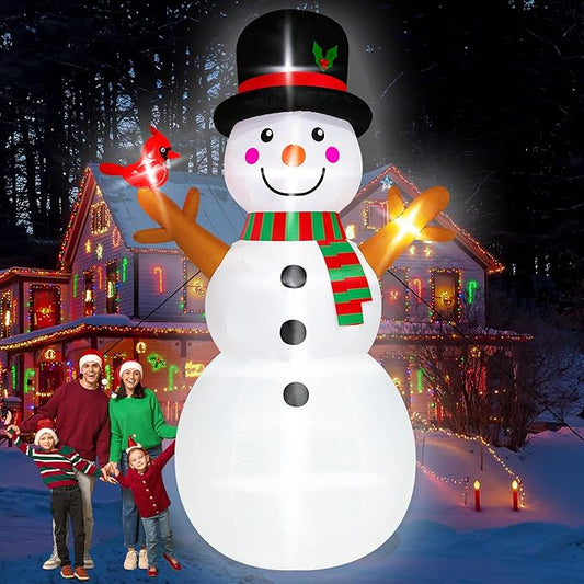 15FT Christmas Inflatable Snowman, Super Large Blow Up Snowman Inflatables Decor, Lighted Christmas Outdoor Inflatable Decorations, Xmas Inflatables Snowman for Lawn Yard Garden Holiday Party