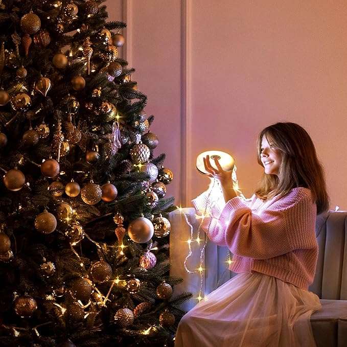 EverBrite Camping String Lights Rechargeable LED Camping Lamp, 29.5FT Outdoor Tent Lights 8 Lighting Modes, USB Charging RGB Modes Hanging Light for Awning Tent/Garden/Party/Christmas Festival Decor