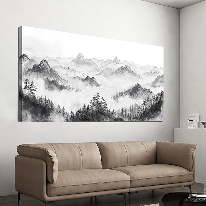 Canvas Wall Art Decor Wall Art Pictures for Living Room Art Work for Wall Decor Mountain Landscape Wall Art Prints Artwork for Walls Forest Wall Decorations Bedroom Home Aesthetic Wall Art Decor 20" X 40"