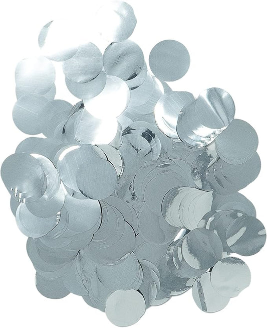 Metallic Silver Confetti Dots, Silver Color (1 Pound Bag of Confetti)