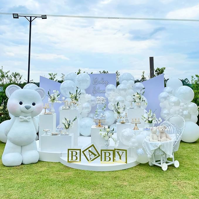 Pearl White Balloons 5 Inch, 60Pcs Small White Pearl Balloon Bright Clear White Latex Balloons for Arch 5'' Mini White Helium Balloons for Birthday Wedding Baptism Anniversary Party Decorations