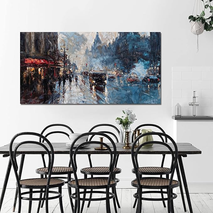 Canvas Wall Art Decor Modern Wall Art Pictures for Living Room Abstract Canvas Art Wall Decor City Corner Wall Art Prints Artwork for Walls Wall Decorations Bedroom Home Aesthetic Wall Art Decor 20" X 40"