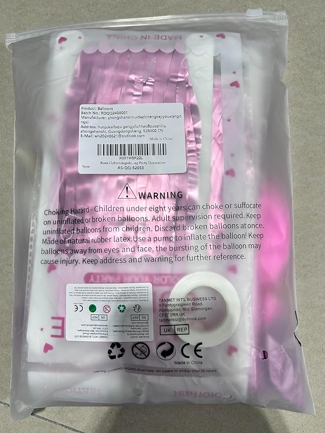 Pink Birthday Decorations for Girls, Pink White Party Balloons Happy Birthday Banner Balloon Star Heart Foil Balloon Fringe Curtain Paper Pompom for Women Bday Party Supplies