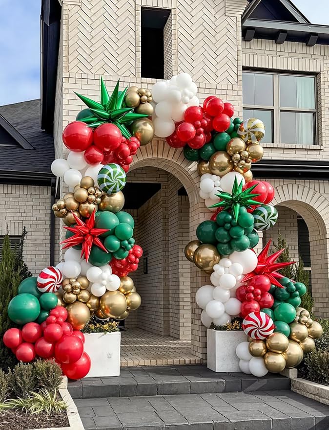 Green Star Balloons - 8 Pcs Green Foil Balloons Magic One-Piece 14-Pointed Mylar Spike Balloon 4D Explosion Star Balloon for Christmas Birthday Wedding Safari Jungle Party Decorations