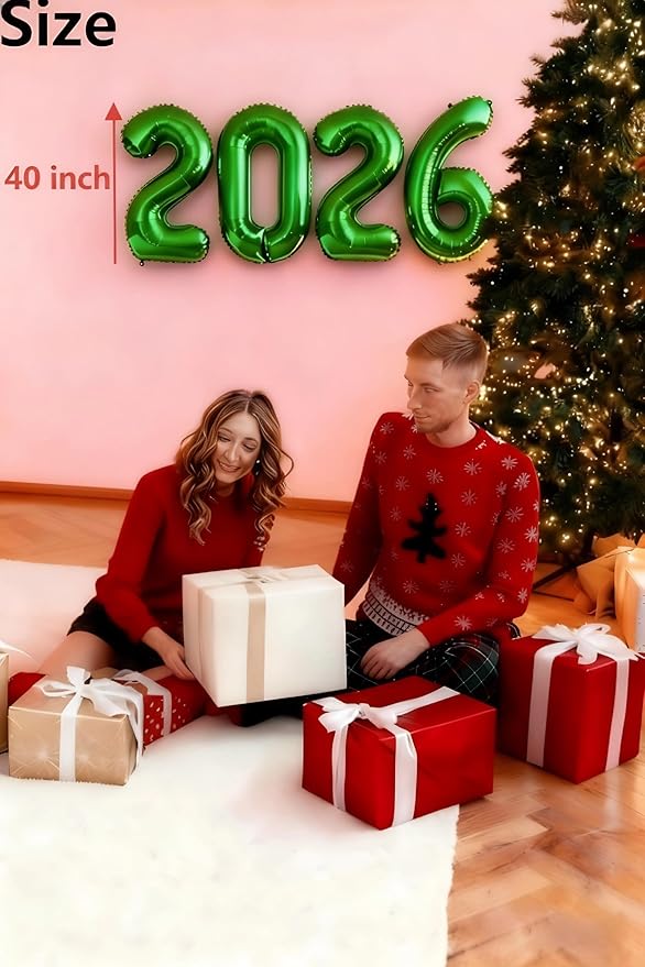 Dark Green 2026 Number Balloon, 2026 Foil Balloon Green 40 Inch, Balloons for New Years Eve Party Supplies, 2026 Graduation Decoration