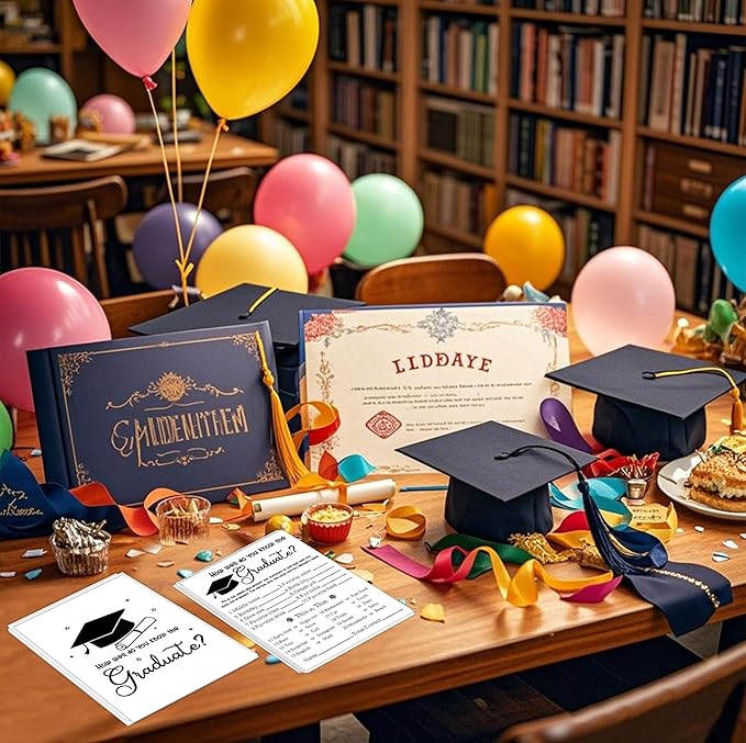 30 Grad Party Games Cards, Simple Style Graduation Trivia Game Cards, Graduation Party Supplies, How Well Do You know the Graduate, Graduation Party Favors for High School College University,4