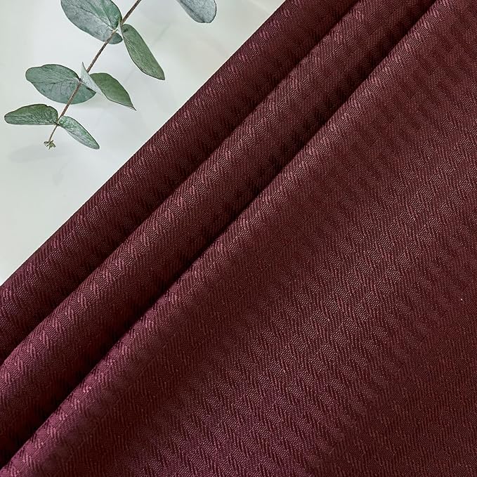 maxmill Tablecloth Weaved Texture Stain Resistant Waterproof, Wrinkle Resistant Washable Table Cloth, Fabric Table Cover for Dining Room, Indoor Outdoor Use, Rectangle 60 x 120 Inch, Burgundy