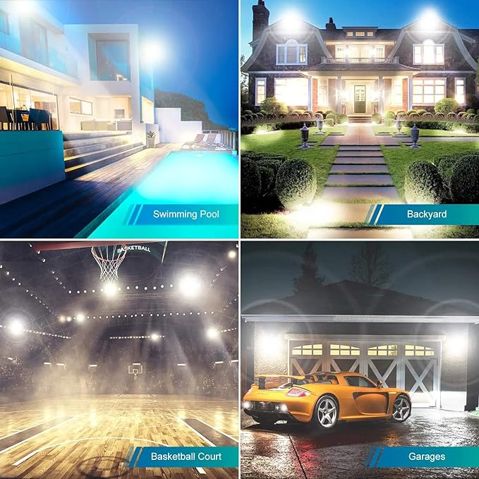 800W 2pack LED Flood Lights,3700 watt Equivalent 89500LM Super Bright Outdoor LED Arena Lights 100-277V IP65 Waterproof 5000K Daylight Commercial Lighting for Stadium,Backyard, Parking lot etc