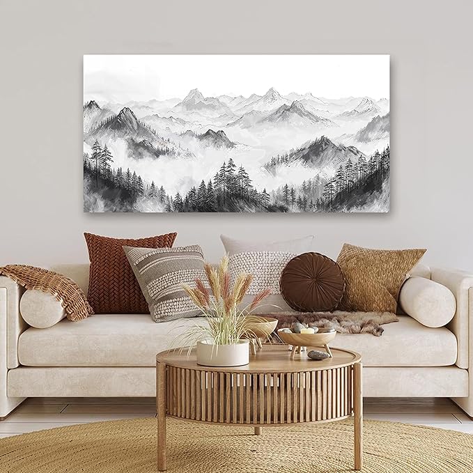 Canvas Wall Art Decor Large Wall Art Pictures for Living Room Art Work for Wall Decor Mountain Landscape Wall Art Prints Wall Decorations Artwork for Walls Bedroom Home Aesthetic Wall Art Decor 24" X 48"