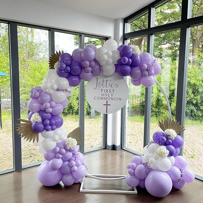 Purple and White Balloons, 35pcs Lavender Purple and White Balloon Latex Balloons Confetti Balloon for Birthday Baby Shower Wedding Graduation Party Decorations