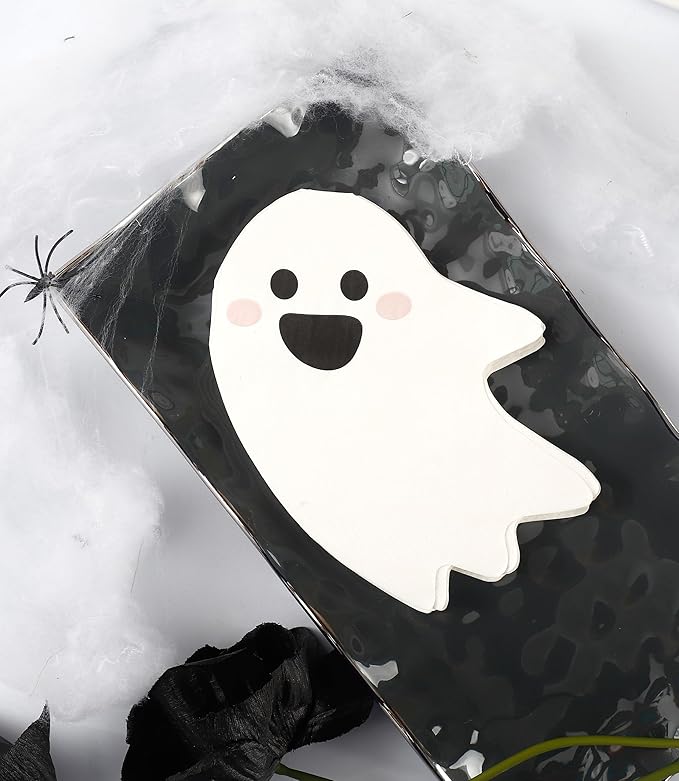 Halloween Napkins Dispoable - 50 PK - Halloween Paper Napkins 3-Ply Ghost Cocktail Napkins Beverage Napkins for Kids Birthday Party Supplies