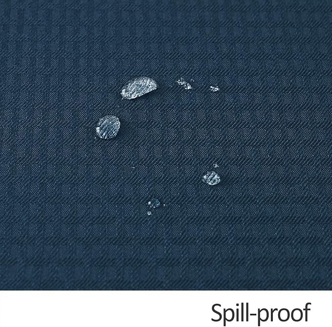 maxmill Round Weaved Texture Design Tablecloth Spill-Proof Wrinkle Free Soft Washable Table Cloth for Circular Table Cover, for Dining Room Buffet Banquet Parties Holiday Dinner, 90 Inch Navy Blue