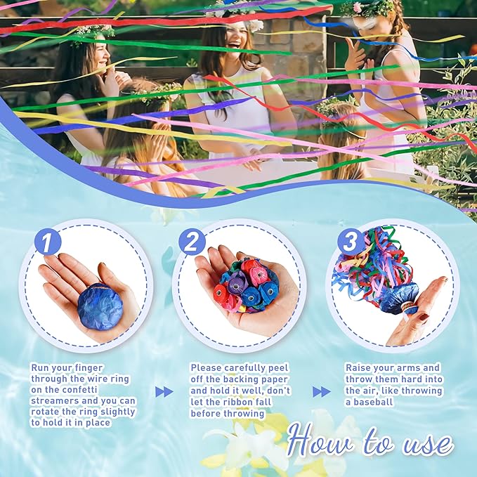 No Mess Streamers,12Pack Colorful No Mess Confetti Poppers,Party Poppers for Birthday,Wedding,Celebrations,School Opening,Graduation,Retirement Party