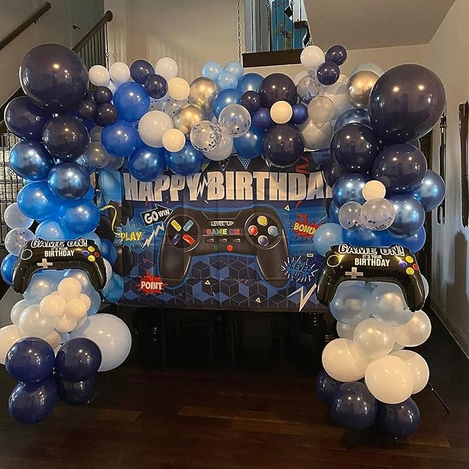 Blue Silver Balloons 12 Inch Navy Blue Silver White Balloons 35 Pcs Night Blue Metallic Silver Helium Latex Balloon Set for Graduation Retirement Wedding Bridal Baby Shower Birthday Party Decorations