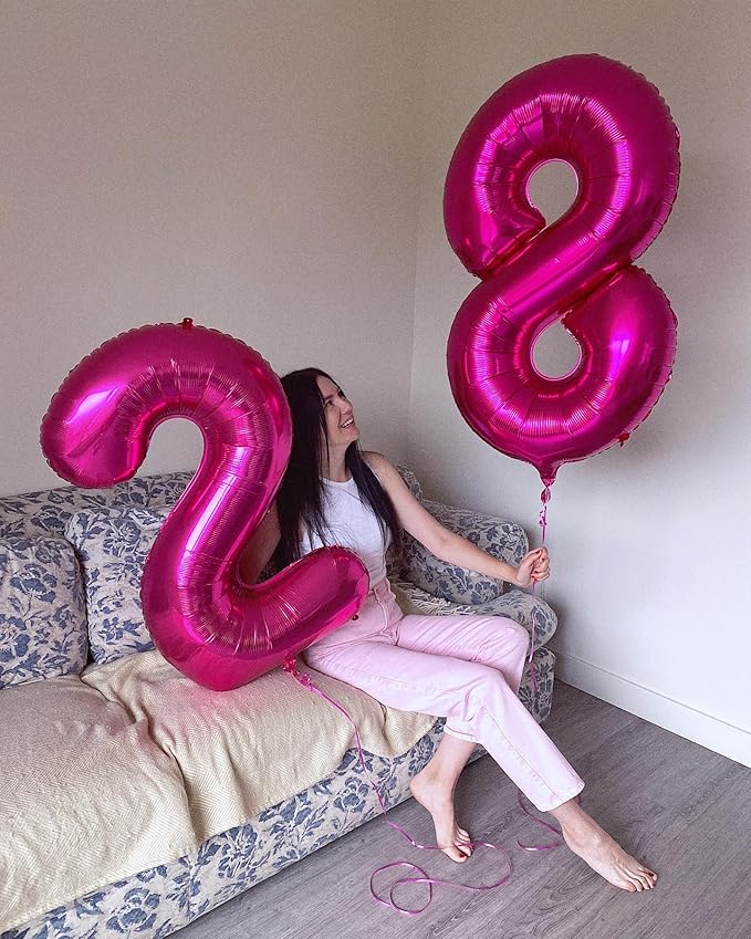 10 Balloon Number, Hot Pink Number 10th Birthday Balloons 40 Inch, 10 Years Old Hot Pink Birthday Decorations for Boys Girls, 10th Anniversary Decorations