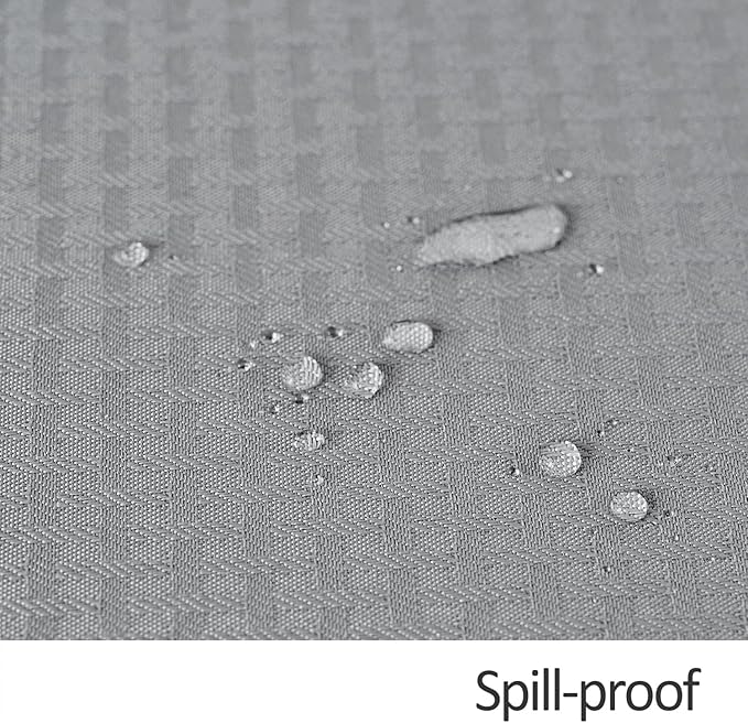 maxmill Square Tablecloth Water Resistance Antiwrinkle Spill Proof Weaved Texture Table Cloth, Decorative Fabric Table Cover for Banquet Parties Event Holiday Dinner, 70 x 70 Inch, Light Grey