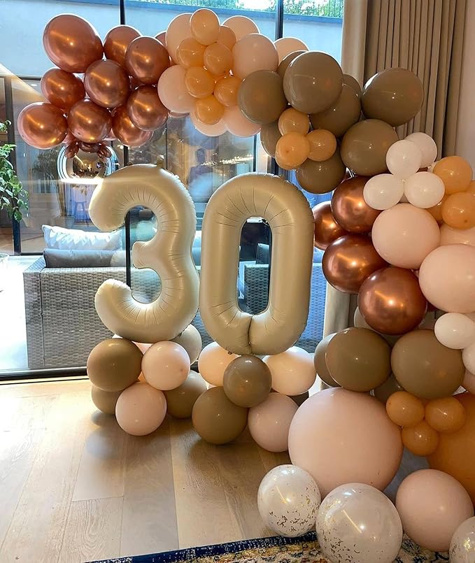 Cream Number 9 Balloon 40 Inch, 9th Birthday Party Decorations for Children, Giant 9 Foil Balloon for Party Supplies