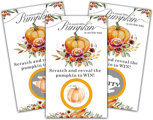 Thanksgiving Day Scratch Off Game Cards - Pumpkin & Turkey Design Fall Harvest Party Game - Halloween/Autumn Themed Party Activities & Supplies Decorations - 50 Pack(08)