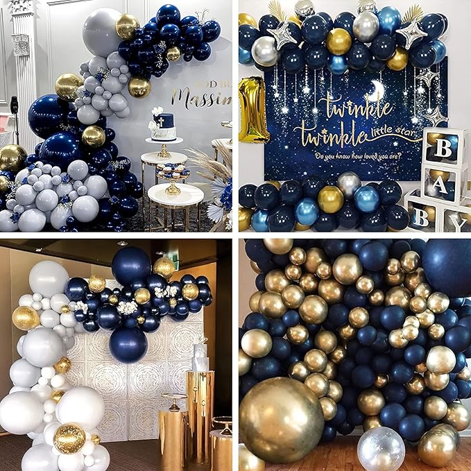 PartyWoo Navy Blue Balloons 50pcs 5 Inch Small Mini Matte Dark Blue Latex Balloons for Graduation New Year Wedding Sports Theme Baby Shower Men Birthday Bachelorette Party Decorations Blue-Y72