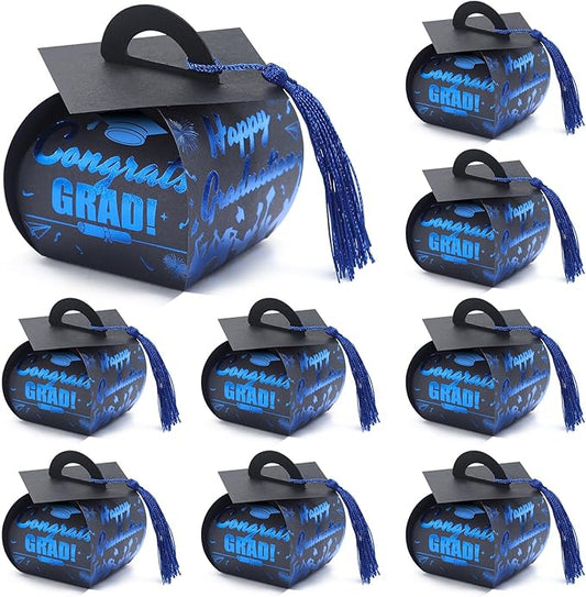 COTOPHER 36 Pcs Graduation Cap Gift Boxes with Tassel, Class of 2025 Graduation Candy Boxes Centerpieces for Tables Party Decorations, Mini Treat Chocolate Box Graduate Favors Supplies