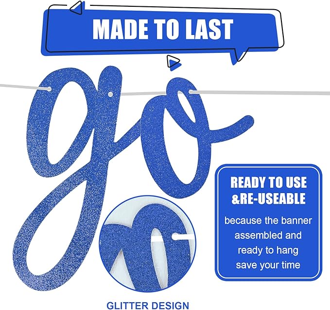Blue Go Shawty It's Your Birthday Banner Balloons Set, Glitter Happy Birthday Banner with Blue Silver Confetti Balloon Star Foil Balloon for Boys Man Hip Hop Rap Theme Birthday Party Decorations