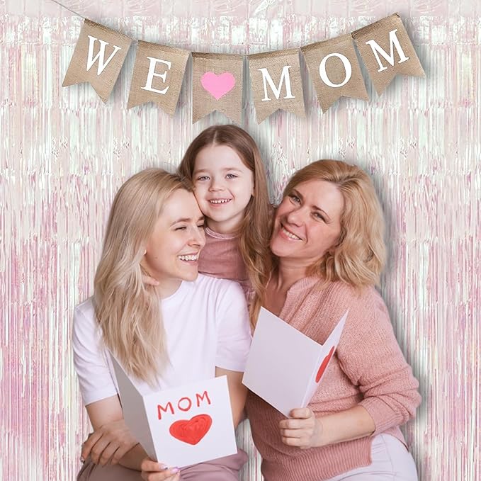 BRAVESHINE Party Decorations Iridescent Foil Fringe Backdrops - 2 Pack 3.2 x 6.5 ft Holographic Tinsel Photo Booths Pros Streamer Curtains for Easter Girl Birthdays Engagement Unicorn Parties - Clear