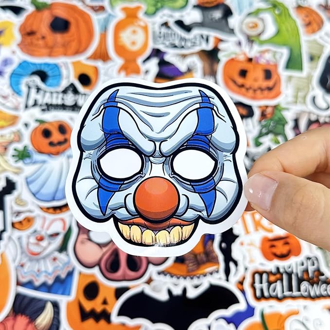 AOWDIAO 200 Pcs Halloween Stickers, Halloween Vinyl Stickers for Kids & Adults, Holiday Party Favors, Crafts & Gifts