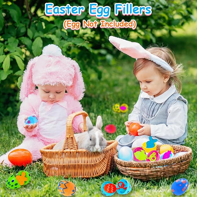 Easter Basket Stuffers for Toddlers 42 Pack, Non Candy Easter Sticky Hands Egg Hunt Fillers Supplies for Kids, Small Party Favor Fidget Toys Classroom Gifts Prize Goodie Treat Bag Stuff for Boys Girls